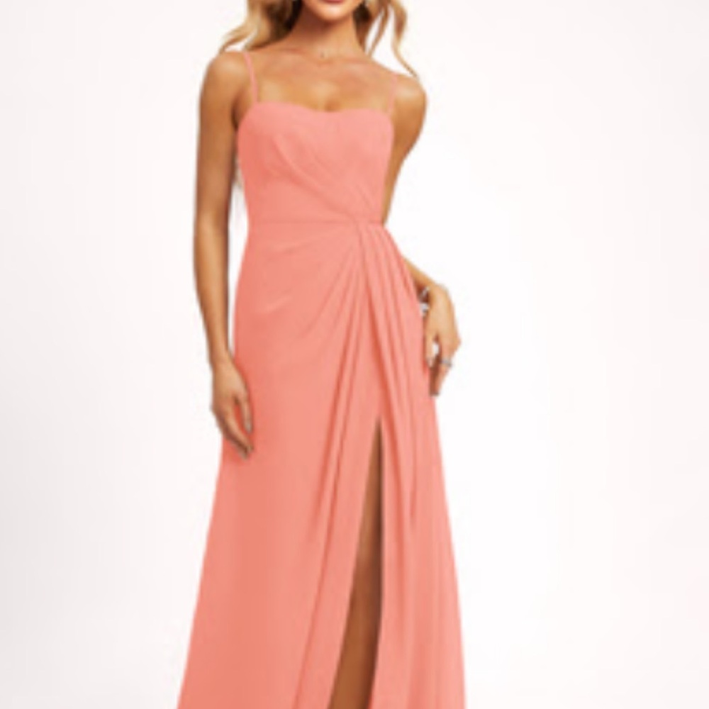 JJ’s house  Coral Maxi Dress with Slit- Coral size 6